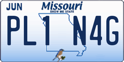 MO license plate PL1N4G