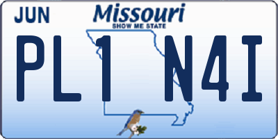MO license plate PL1N4I