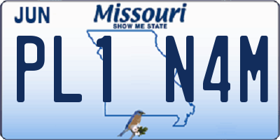 MO license plate PL1N4M