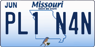 MO license plate PL1N4N