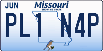 MO license plate PL1N4P