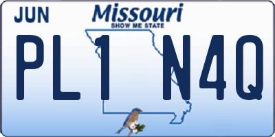 MO license plate PL1N4Q