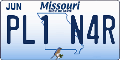 MO license plate PL1N4R