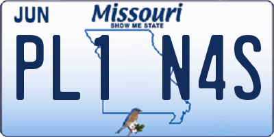 MO license plate PL1N4S