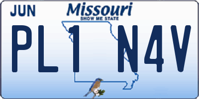 MO license plate PL1N4V