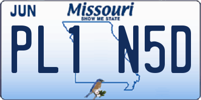 MO license plate PL1N5D