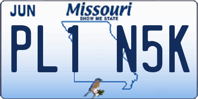 MO license plate PL1N5K