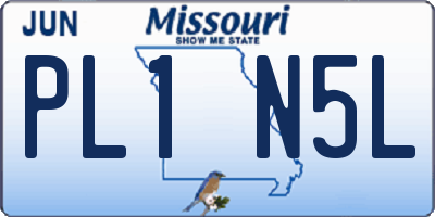 MO license plate PL1N5L