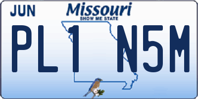 MO license plate PL1N5M