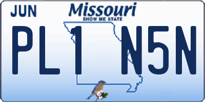 MO license plate PL1N5N