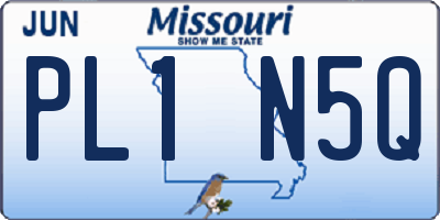MO license plate PL1N5Q