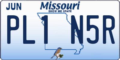 MO license plate PL1N5R