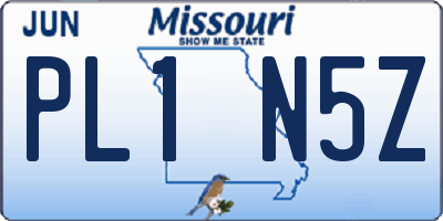 MO license plate PL1N5Z