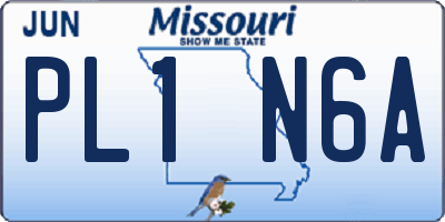 MO license plate PL1N6A