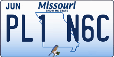 MO license plate PL1N6C