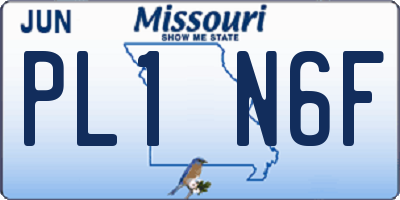 MO license plate PL1N6F