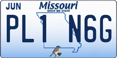 MO license plate PL1N6G