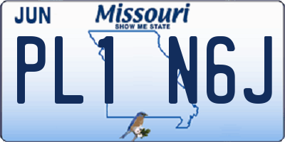 MO license plate PL1N6J