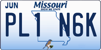 MO license plate PL1N6K