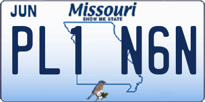 MO license plate PL1N6N
