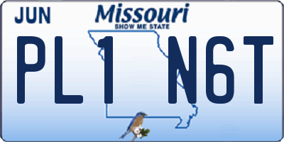 MO license plate PL1N6T