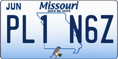 MO license plate PL1N6Z