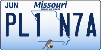 MO license plate PL1N7A
