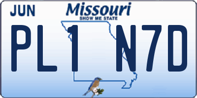 MO license plate PL1N7D