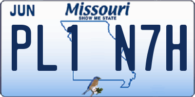 MO license plate PL1N7H