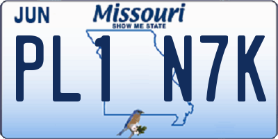MO license plate PL1N7K