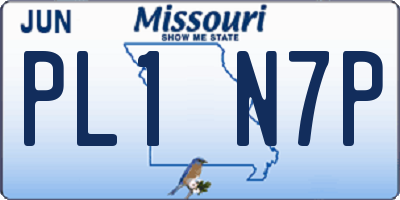MO license plate PL1N7P