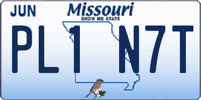 MO license plate PL1N7T