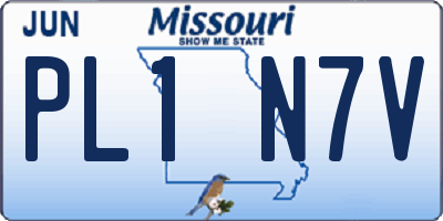 MO license plate PL1N7V