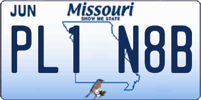MO license plate PL1N8B