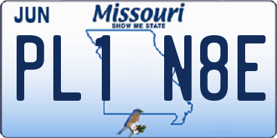 MO license plate PL1N8E