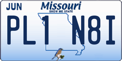 MO license plate PL1N8I