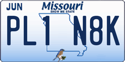 MO license plate PL1N8K