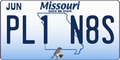 MO license plate PL1N8S