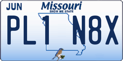 MO license plate PL1N8X