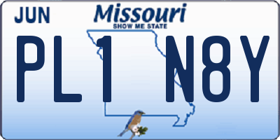 MO license plate PL1N8Y