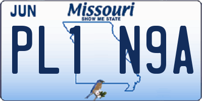 MO license plate PL1N9A