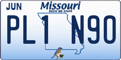 MO license plate PL1N9O