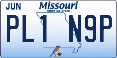 MO license plate PL1N9P