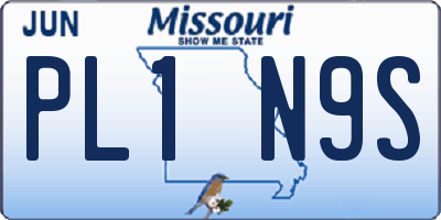 MO license plate PL1N9S