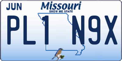 MO license plate PL1N9X