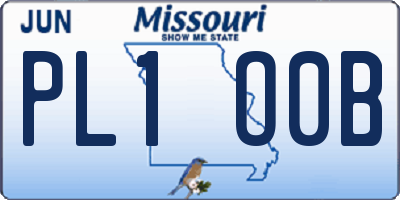 MO license plate PL1O0B