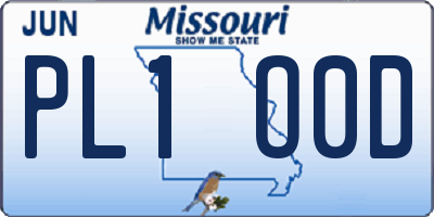 MO license plate PL1O0D