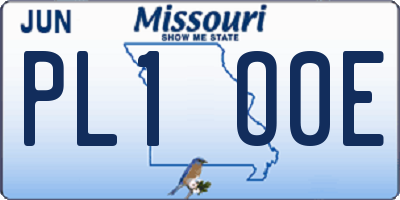 MO license plate PL1O0E