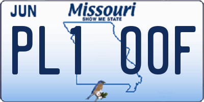 MO license plate PL1O0F