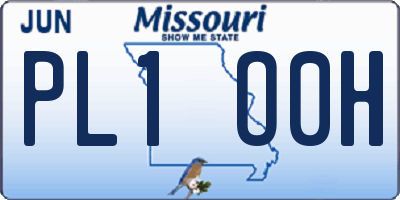 MO license plate PL1O0H